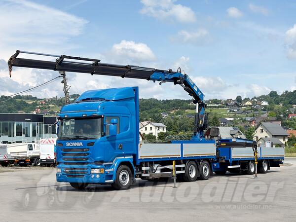 Scania - R 450 / FASSI F365 RA + DALJINSKO UPRAVLJANJE / Prikolica / TOP / Kamion sa ravnom platf...