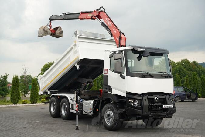 Renault - C 430 / 6x4 / Kiper sa trostranim istovarom / Hidraulična rampa + HDS Fassi F155.A / Ka...