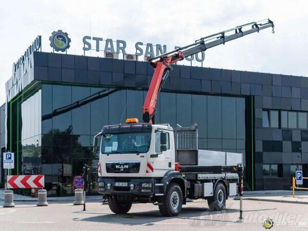 MAN - TGM 18.340 4x4 / Palfinger PK 18002 / vitlo / platforma / kamion sa ravnom platformom i kra...