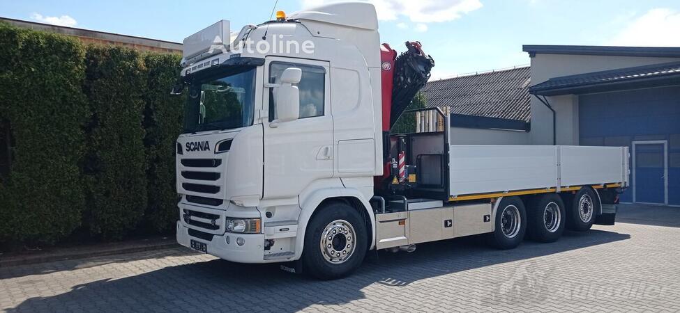 Scania - R580 / Ravna Platforma + Dizalica / 8x4 / Kamion / VLT037