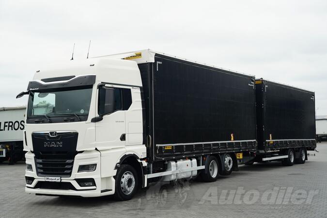 MAN - TGX 26.480 kamion sa klizna zavesa cerada + prikolica sa kliznom ceradom / IMP-4314