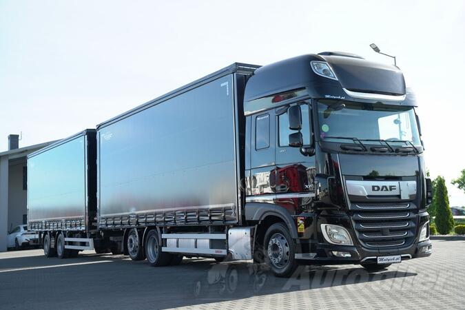 DAF - XF 480 kamion sa klizna zavesa cerada + prikolica sa kliznom ceradom / IMP-4326