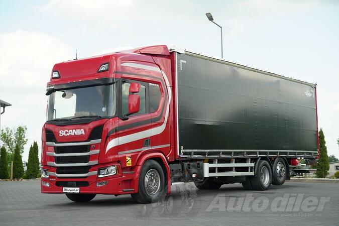 Scania - R 410 / Cerada sa Kliznim Zavesama 9,5 m / 6x2 / Podizna Osovina / Dhollandia Hidrauličn...