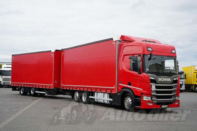 Scania - R 450 / ACC / Euro 6 / Komplet 120 m³ / Retarder / Kamion sa kliznom ceradom + prikolica...