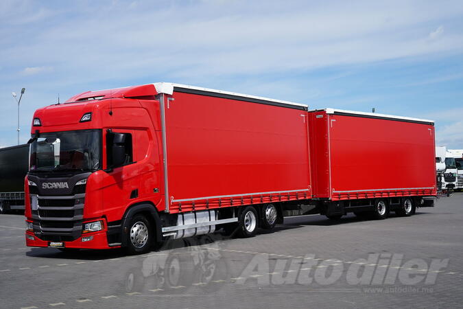 Scania - R 450 / ACC / Euro 6 / Komplet 120 m³ / Retarder / Kamion sa kliznom ceradom + prikolica...