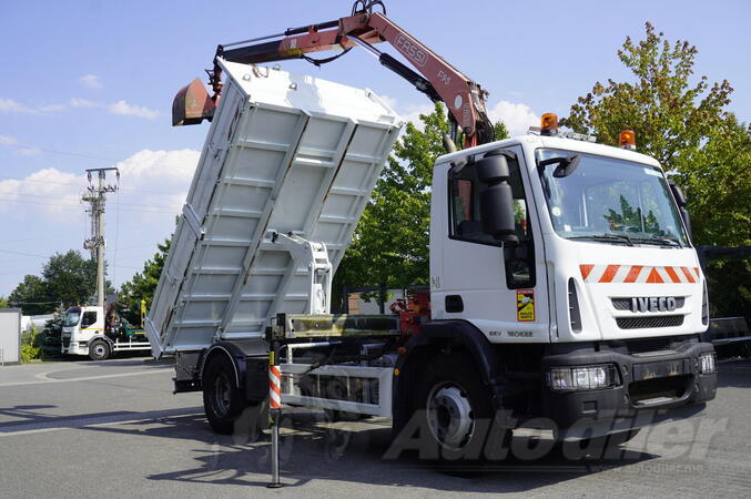 Iveco -  Eurocargo 160 E22K kiper / 60.000 km!!! / Fassi F95A.21 dizalica / kiper kamion / FHM-0395
