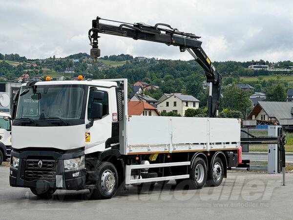 Renault - T 380 / 6x2 / kran / Kamion sa ravnom platformom / LUS-1365