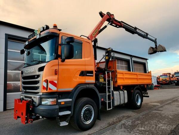 Scania - G360 / 4 X 4 / PALFINGER PK11002 / KRAN / Euro 5 / KAMION KIPER / INF-0034