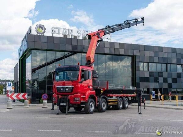 MAN - TGS 35.480 8x6 / PALFINGER PK 50002 EH / kran / kamion sa ravnom platformom / STR-0745