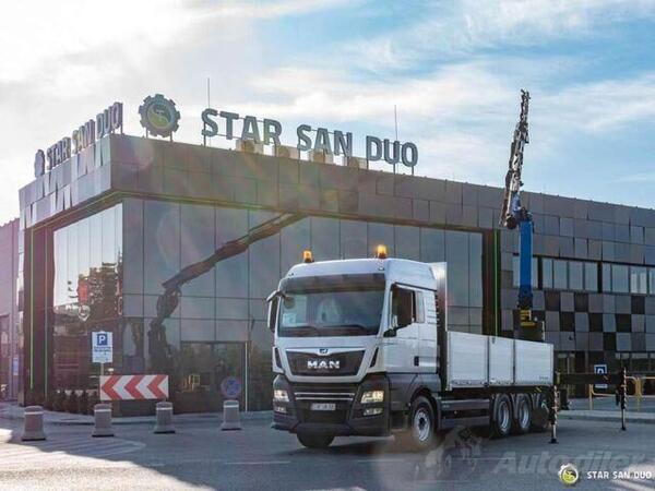 MAN - TGX 35.460 8x4 / PALFINGER PK 34002 SH / kran / kamion sa ravnom platformom / STR-0746