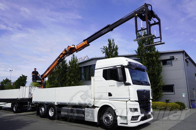 MAN - TGX 26.470 6x2-4 / 30.000 km / Atlas 170.2VB-A12 kran / platforma sa prikolicom / Kamion sa...