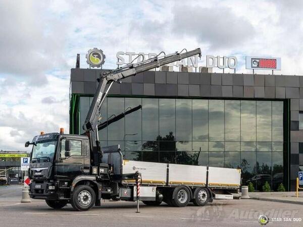 MAN - TGM 26.290 6x2 / HIAB 166 B-3 HIDUO / kran / kamion sa ravnom platformom / STR-0765