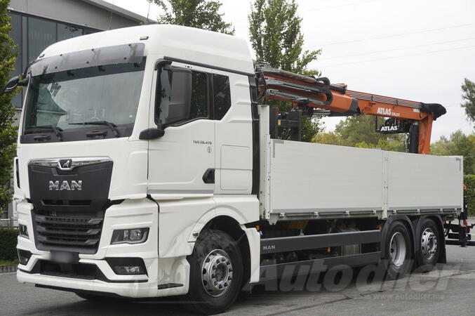 MAN - TGX 26.470 6x2-4 / 30 hilj. km / Atlas 170.2VB-A12 kran / otvorena platforma / kamion / FHM...